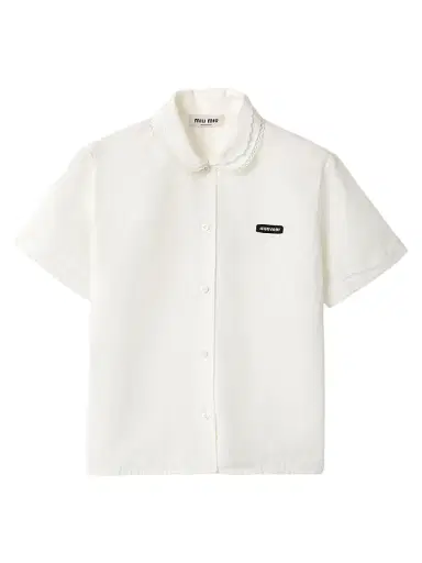 Miu Miu Women's Slubbed Poplin Shirt - White - Size 0 | Thumbnail 1