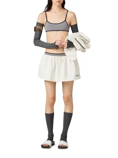 Miu Miu Women's Technical Knit Swimsuit - Grey | Thumbnail 5