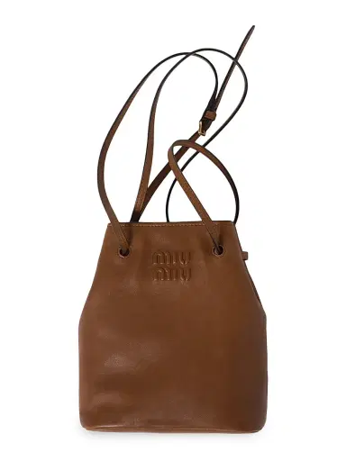Miu Miu Women's Nappa Leather Mini Bucket Bag - Brown | Thumbnail 1