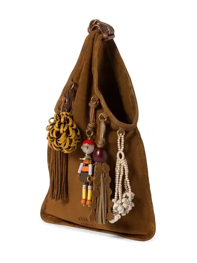Miu Miu Women's Suede Top Handle Bag with Trick - Brown | Thumbnail 3 Miu Miu Women's Suede Top Handle Bag with Trick - Brown | Thumbnail 3