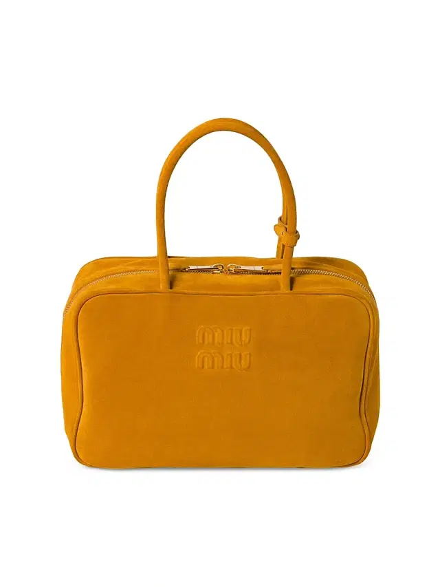 Miu Miu Women's Suede Beau Top Handle Bag - Orange