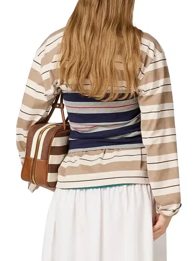 Miu Miu Women's Striped Jersey Top - Green | Thumbnail 3