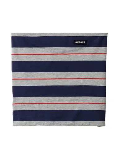 Miu Miu Women's Striped Jersey Top - Green | Thumbnail 1