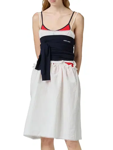 Miu Miu Women's Slubbed Poplin Dress - White | Thumbnail 2