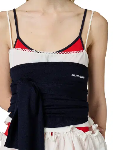 Miu Miu Women's Slubbed Poplin Dress - White | Thumbnail 4