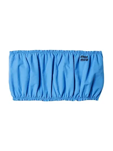 Miu Miu Women's Poplin Top - Blue | Thumbnail 1