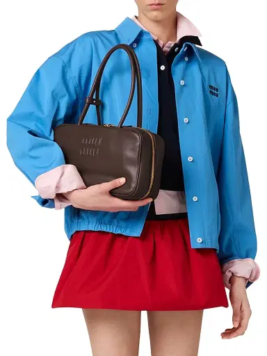 Miu Miu Women's Poplin Blouson Jacket - Blue | Thumbnail 2