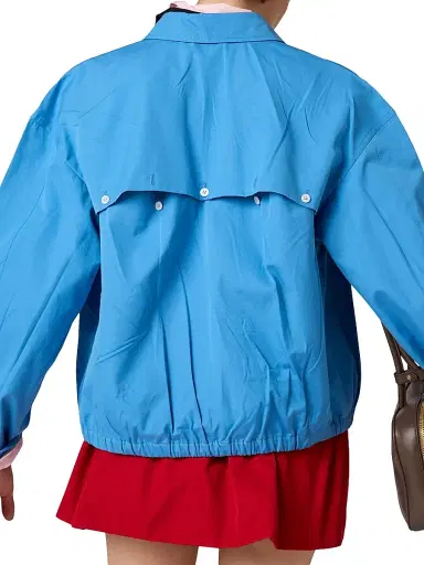 Miu Miu Women's Poplin Blouson Jacket - Blue | Thumbnail 6