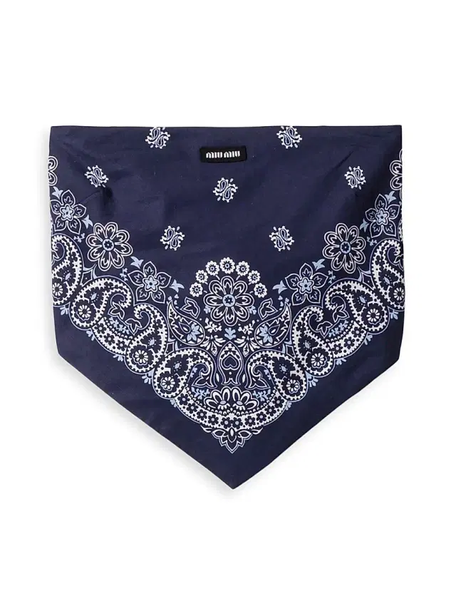 Women's Printed Poplin Bandana Top - Blue
