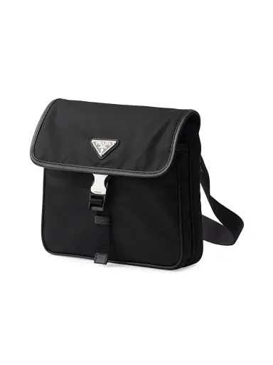 Prada Men's Re-Nylon and Saffiano Leather Shoulder Bag - Black | Thumbnail 2 Prada Men's Re-Nylon and Saffiano Leather Shoulder Bag - Black | Thumbnail 2