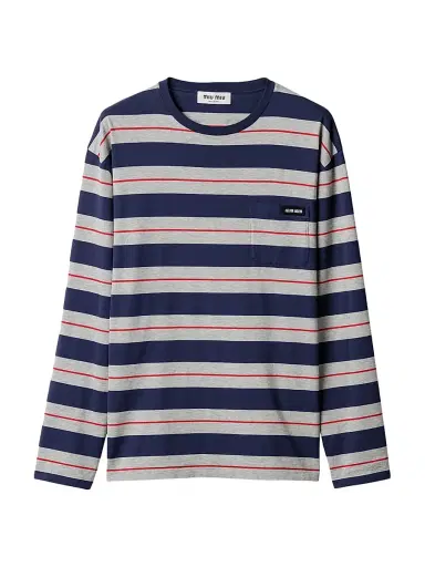 Miu Miu Women's Long-Sleeved Cotton Jersey T-Shirt - Grey Multi | Thumbnail 1 Miu Miu Women's Long-Sleeved Cotton Jersey T-Shirt - Grey Multi | Thumbnail 1