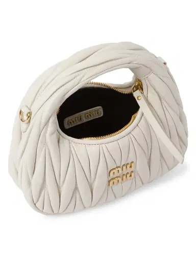 Miu Miu Women's Wander Matelassé Nappa Leather Hobo Mini-Bag | Thumbnail 5 Miu Miu Women's Wander Matelassé Nappa Leather Hobo Mini-Bag | Thumbnail 5