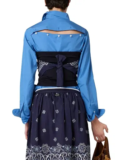 Miu Miu Women's Poplin Shirt - Blue | Thumbnail 3 Miu Miu Women's Poplin Shirt - Blue | Thumbnail 3