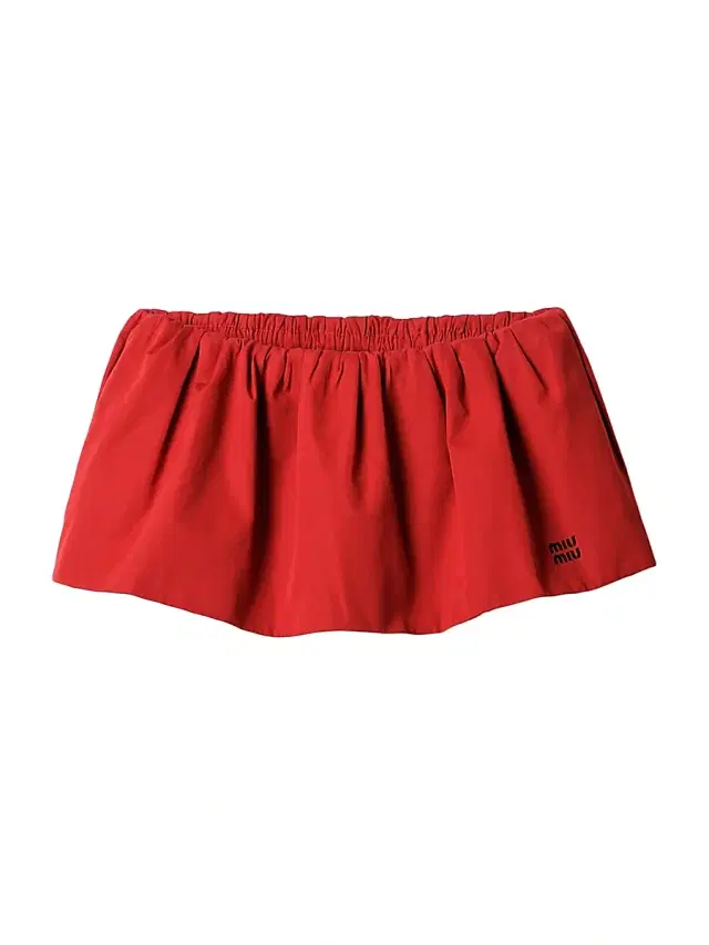 Women's Poplin Miniskirt - Red