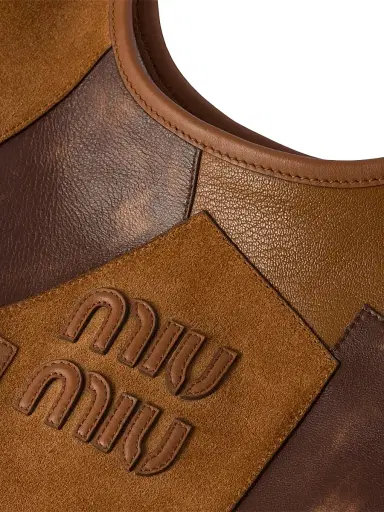 Miu Miu Women's Ivy Leather Patchwork Tote Bag - Brown | Thumbnail 7 Miu Miu Women's Ivy Leather Patchwork Tote Bag - Brown | Thumbnail 7