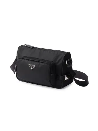 Prada Men's Re-Nylon and Saffiano Leather Shoulder Bag - Black | Thumbnail 2 Prada Men's Re-Nylon and Saffiano Leather Shoulder Bag - Black | Thumbnail 2