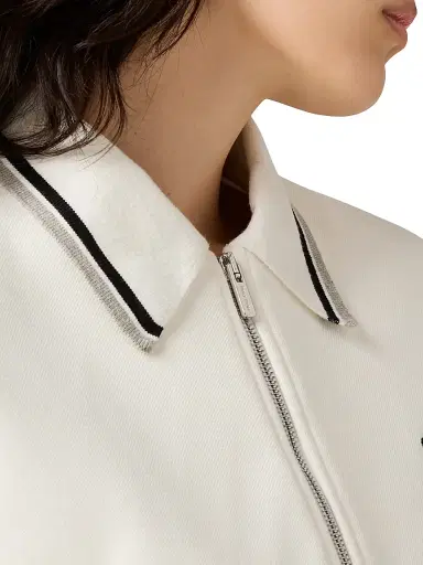 Miu Miu Women's Bonded Pique and Technical Jersey Blouson Jacket - White | Thumbnail 5 Miu Miu Women's Bonded Pique and Technical Jersey Blouson Jacket - White | Thumbnail 5