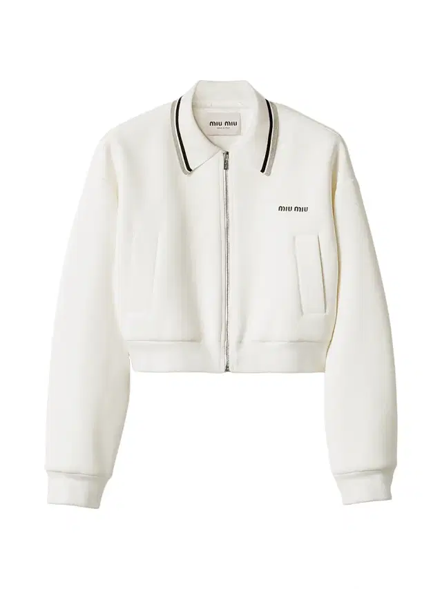 Women's Bonded Pique and Technical Jersey Blouson Jacket - White