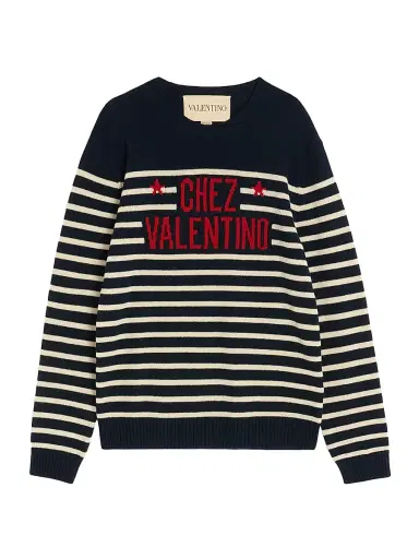 Valentino Garavani Men's Wool Sweater with Jacquard Motif | Thumbnail 1