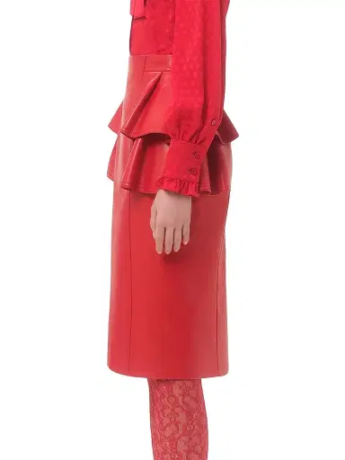 Valentino Garavani Women's Leather Midi Skirt - Red - Size 6 | Thumbnail 3 Valentino Garavani Women's Leather Midi Skirt - Red - Size 6 | Thumbnail 3