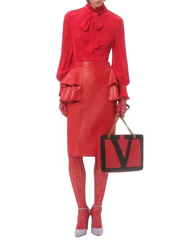 Valentino Garavani Women's Leather Midi Skirt - Red - Size 6 | Thumbnail 6 Valentino Garavani Women's Leather Midi Skirt - Red - Size 6 | Thumbnail 6