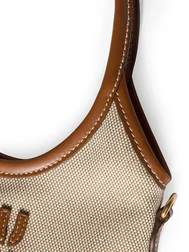Miu Miu Women's Ivy Canvas and Leather Top Handle Bag - Beige Khaki | Thumbnail 6 Miu Miu Women's Ivy Canvas and Leather Top Handle Bag - Beige Khaki | Thumbnail 6