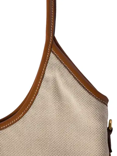 Miu Miu Women's Ivy Canvas and Leather Tote Bag - Beige Khaki | Thumbnail 5 Miu Miu Women's Ivy Canvas and Leather Tote Bag - Beige Khaki | Thumbnail 5