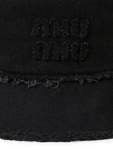 Miu Miu Women's Denim Bucket Hat - Black - Size Small | Thumbnail 3