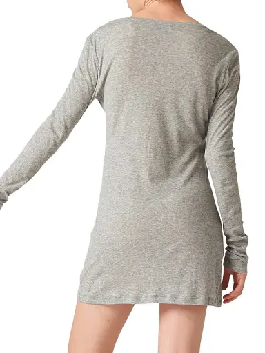 Miu Miu Women's Ribbed Knit Jersey Dress - Grey | Thumbnail 3