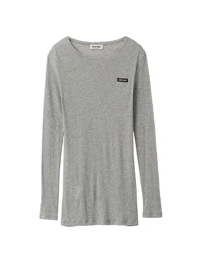 Miu Miu Women's Ribbed Knit Jersey Dress - Grey | Thumbnail 1