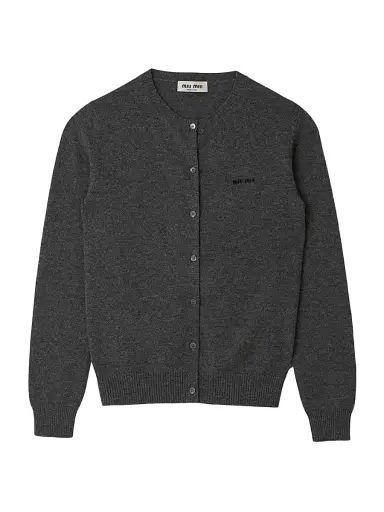 Miu Miu Women's Cashmere Knit Cardigan - Grey - Size 8 | Thumbnail 1 Miu Miu Women's Cashmere Knit Cardigan - Grey - Size 8 | Thumbnail 1