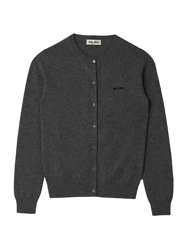 Miu Miu Women's Cashmere Knit Cardigan - Grey