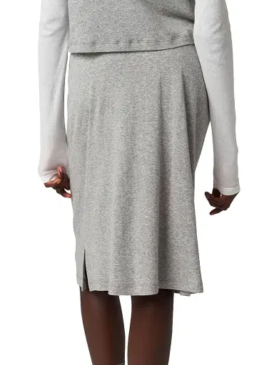 Miu Miu Women's Ribbed Jersey Skirt - Grey | Thumbnail 3