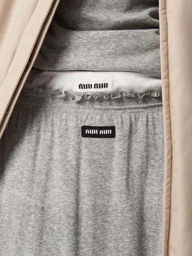 Miu Miu Women's Ribbed Jersey Skirt - Grey | Thumbnail 5