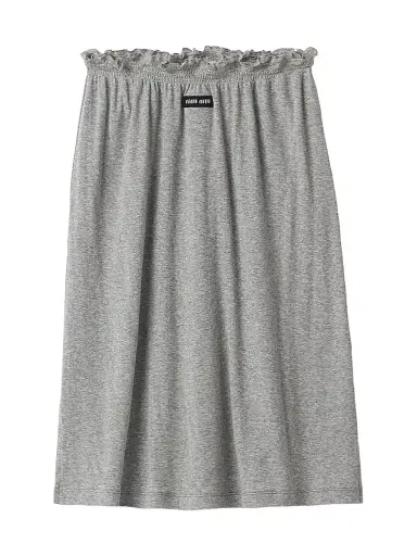 Miu Miu Women's Ribbed Jersey Skirt - Grey | Thumbnail 1