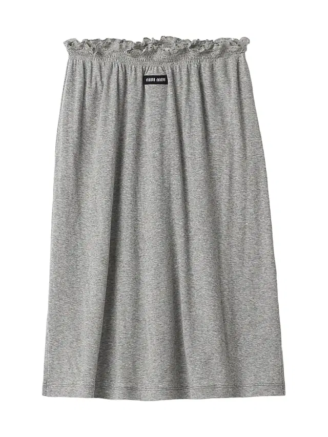 Women's Ribbed Jersey Skirt - Grey