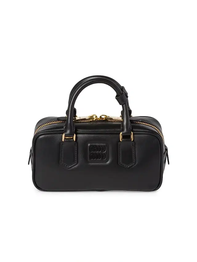Miu Miu Women's Arcadie Leather Top Handle Bag - Black