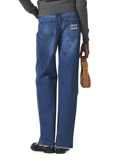 Miu Miu Women's Five-Pocket Denim Jeans - Blue | Thumbnail 3 Miu Miu Women's Five-Pocket Denim Jeans - Blue | Thumbnail 3