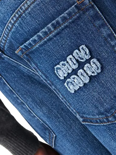 Miu Miu Women's Five-Pocket Denim Jeans - Blue | Thumbnail 4 Miu Miu Women's Five-Pocket Denim Jeans - Blue | Thumbnail 4