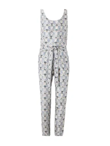 Loro Piana Nadia Belted Printed Silk-satin Jumpsuit | Thumbnail 1 Loro Piana Nadia Belted Printed Silk-satin Jumpsuit | Thumbnail 1