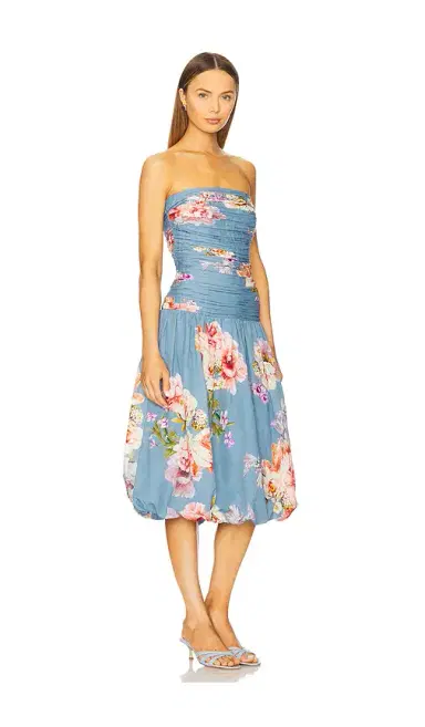 Hemant & Nandita Ruched Midi Dress | Thumbnail 2 Hemant & Nandita Ruched Midi Dress | Thumbnail 2
