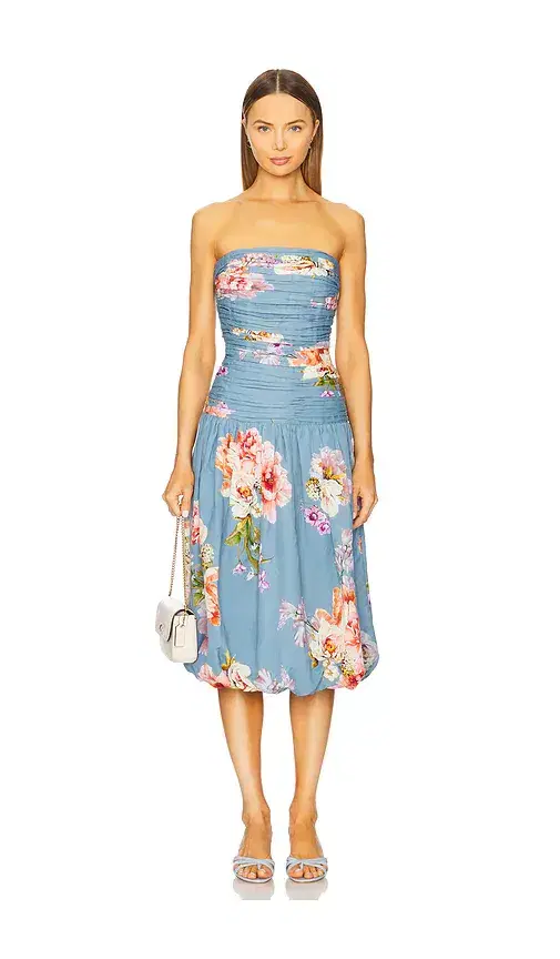 HEMANT AND NANDITA Ruched Midi Dress