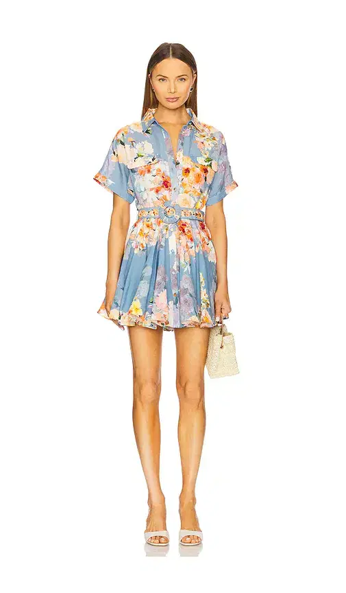 Short Dress With Buckle Belt