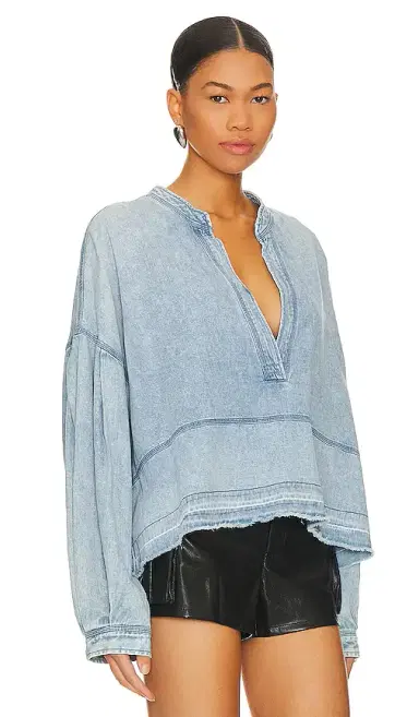 Free People x We The Free Jude Denim Pullover In Vintage Indigo | Thumbnail 2