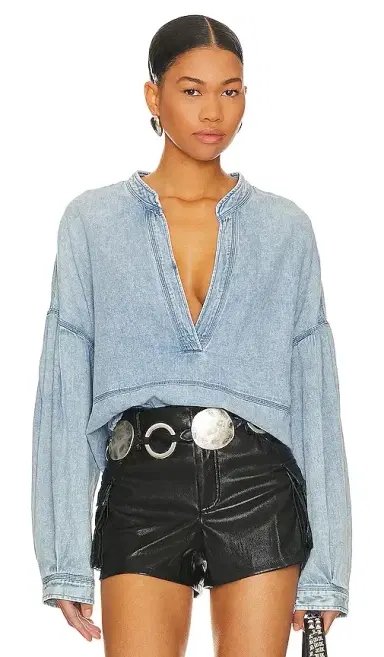 Free People x We The Free Jude Denim Pullover In Vintage Indigo | Thumbnail 1
