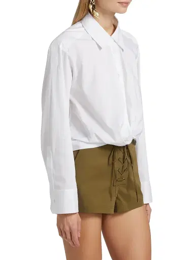 A.L.C. Women's Leo Cotton Long-Sleeve Top - White | Thumbnail 4
