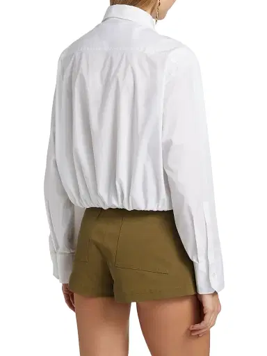 A.L.C. Women's Leo Cotton Long-Sleeve Top - White | Thumbnail 5