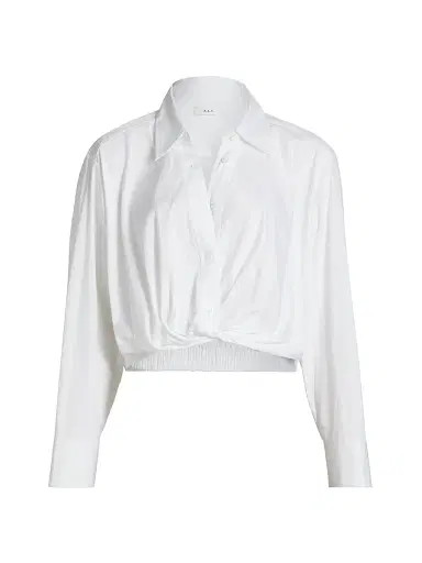 A.L.C. Women's Leo Cotton Long-Sleeve Top - White | Thumbnail 1