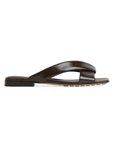Bottega Veneta Women's Interwoven Leather Flat Sandals - Pink | Thumbnail 6 Bottega Veneta Women's Interwoven Leather Flat Sandals - Pink | Thumbnail 6