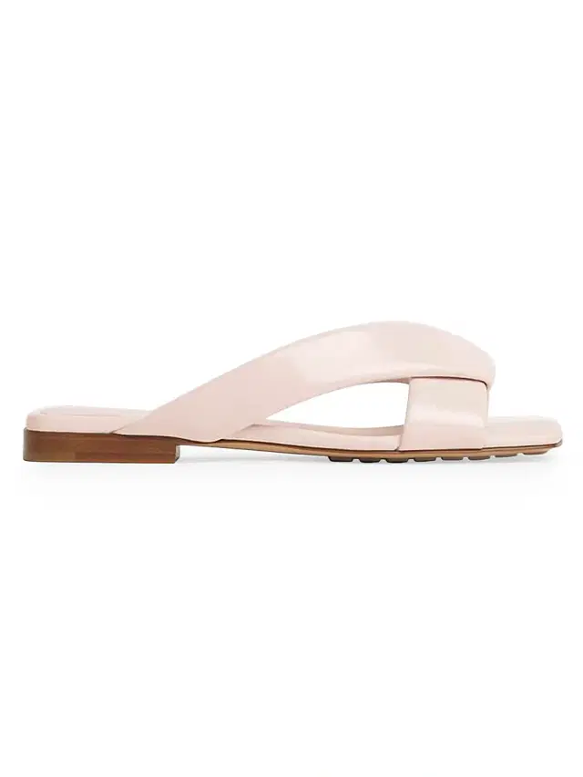 Women's Interwoven Leather Flat Sandals - Pink